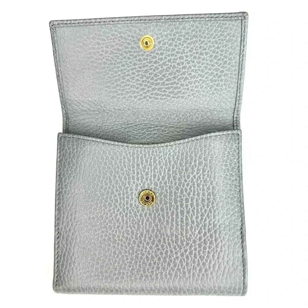 Gucci GG Marmont French Flap Back short wallet gray EUC